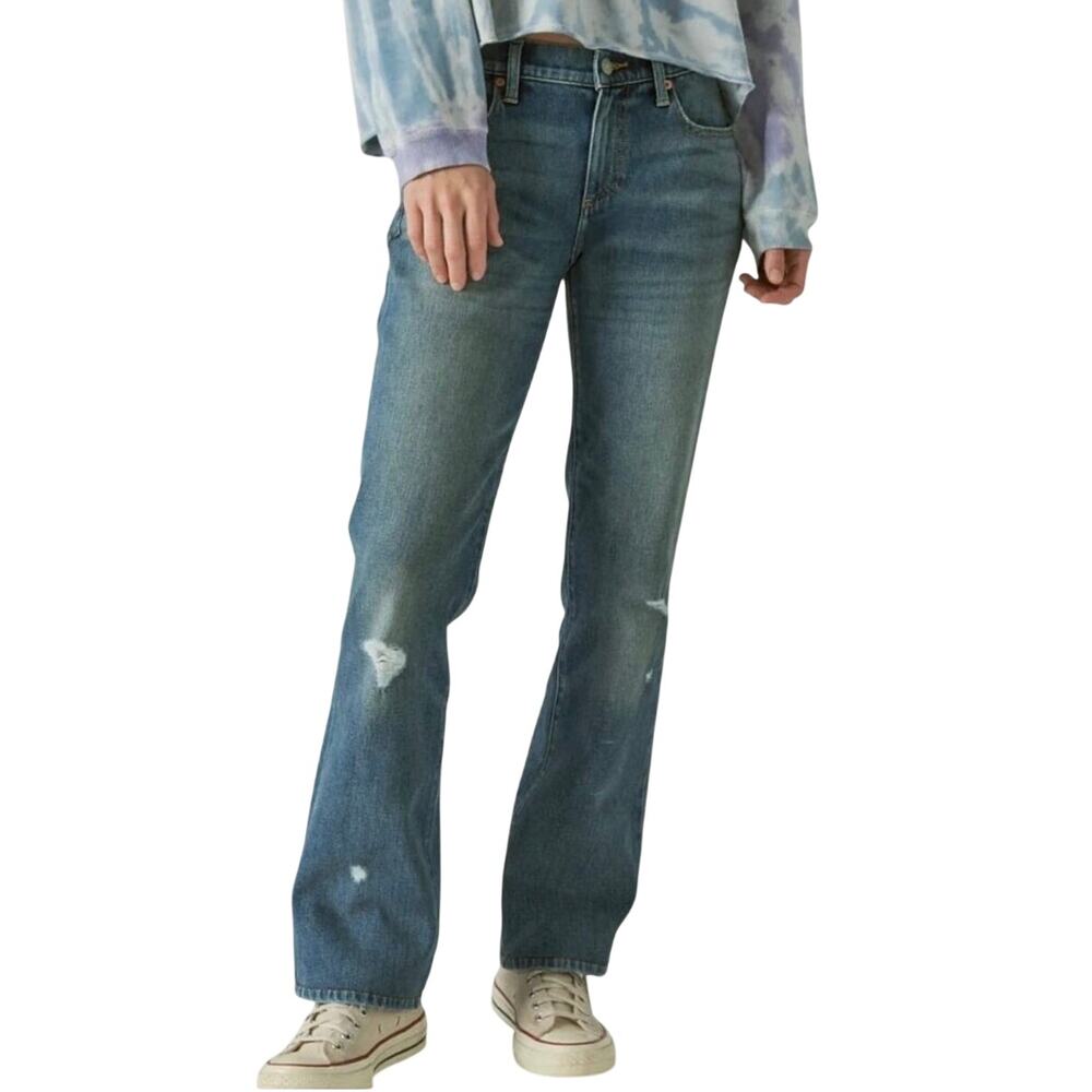 Lucky Brand Easy Rider Medium Wash Boot Jeans with distressing, Size 8/29